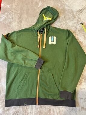 J!NX Overwatch Bastion Full Zip Hoodie Green Orange 3XL Gaming Jacket